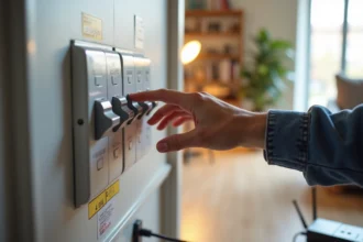 Disjoncteur en panne dans un appartement bruxellois avec appareils électriques