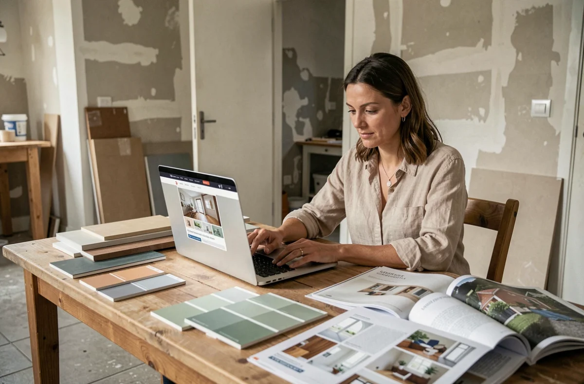Propriétaire à Nantes consultant le site artisan-en-1-clic.fr pour planifier ses travaux de rénovation