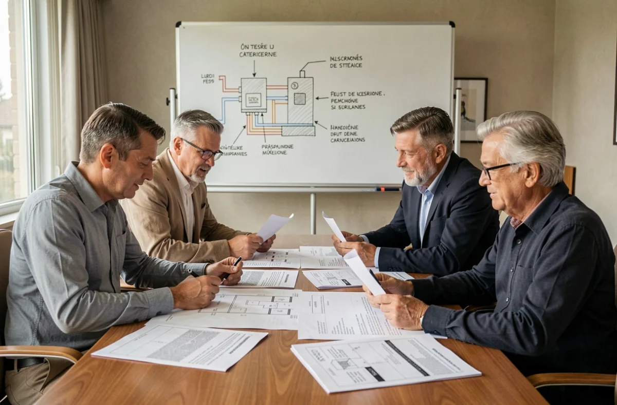 Réunion de copropriétaires discutant du projet d'installation d'une pompe à chaleur
